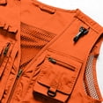 thumbnail image 5 of GrmtClth Men's Utility Fishing Vest Hunting Multi Pockets Sleeveless Jacket Casual Breathable Outdoor Waistcoat Lightweight Clothes Saffron M, 5 of 8