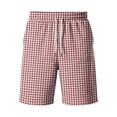 thumbnail image 4 of Resicozy Mens Shorts Casual Lounge Summer Beach Vacation Shorts Comfy Plaid Short with Pocket Deep Red 5XL, 4 of 5