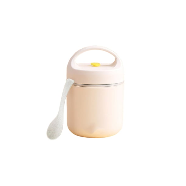Fiambrera Bewildely de Color Sólido Beige Blanco 1 Capa Portátil Lavable Sellada Antideslizante Reutilizable a Prueba de Golpes Termo Aislado Contenedor al Vacío HA083504-01