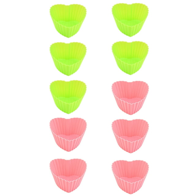10 moldes de silicona para hornear cupcakes, moldes reutilizables para muffins, herramientas de cocina para hornear.