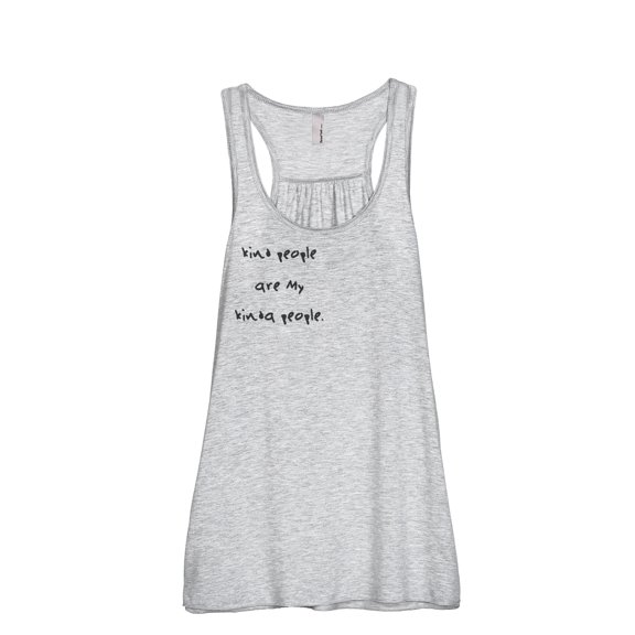 Kind People Are My Kinda People Women's Fashion Sleeveless Flowy Racerback Tank Top Sport Grey Mediu