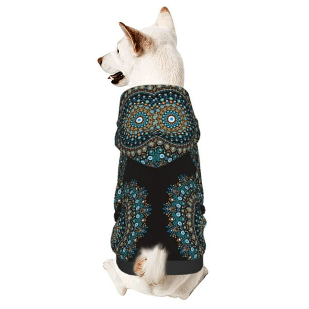 Balery Mandala Sudadera con Capucha para Perros Pequeños – Ropa para Mascotas, Disfraz para Perros y Gatos, Ideal para Fiestas y Cosplay-X-Large