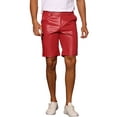 thumbnail image 1 of Pantalones cortos de cuero sintético INSPIRE CHIC para hombres, pantalones cortos de hip hop, motocicleta, fiesta y disco, 38 rojo, 1 of 6