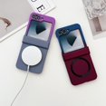thumbnail image 2 of LHNUNP Magnetic for Samsung Galaxy Z Flip 4 Case Hinge Protection, Compatible with MagSafe Luxury Gradient Desgin Slim Soft Full Body Anti-Scratch Case, Blue&Red, 2 of 7