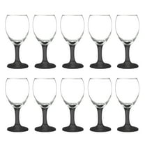 10 Aragon Wine Glasses Set, 8.5 oz. - High standard, USA made - Black