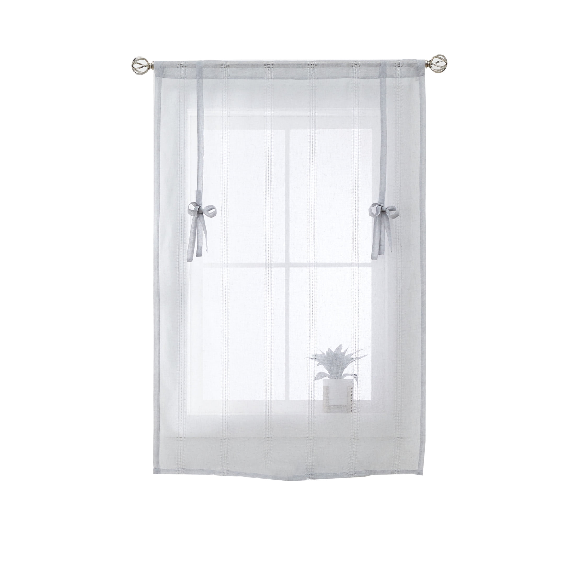 Better Homes & Gardens Specialty Stitch Balloon Shade, Soft Silver, 42 in x 63 in, 1 Panel