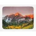 thumbnail image 1 of Mountain Bath Mat, Scenic Western American Mountains on Valley with Snowy Peaks at Sunset Landscape, Non-Slip Plush Mat Bathroom Kitchen Laundry Room Decor, 29.5 X 17.5 Inches, Multicolor, Ambesonne, 1 of 2