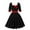 Black, variant on Women Patchwork 3/4 Sleeve Open The Collar Vigorously Dresses