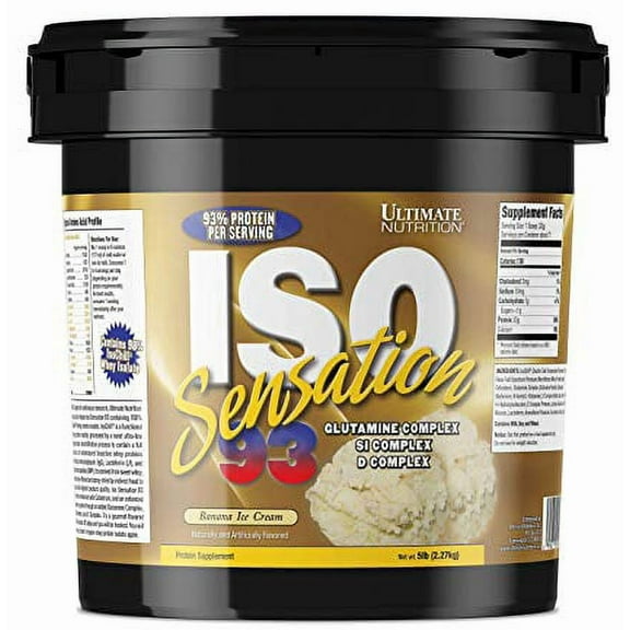 Ultimate Nutrition ISO Sensation 93 100% Whey Protein 5 lbs - Banana Ice Cream