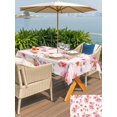 thumbnail image 5 of Outdoor Tablecloth with Umbrella Hole for Patio/Picnic/Party/Camping, Spring Flowers Waterproof Table Cloth Rectangle Table Cover Washable, Watercolor Pink Orange Floral Romantic Rustic (54"x 80"), 5 of 8