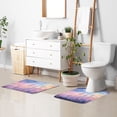 thumbnail image 6 of Bathroom Rugs Shaggy Toilet Base Mat 16x24 Square Shape Soft Contour Rug Absorbent Non Slip Feathers in Purple, 6 of 9