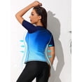 thumbnail image 4 of Attraco Womens Short Sleeve Rash Guard Gradient Color Swimwear UPF 50+ Swimming Shirt, 4 of 6