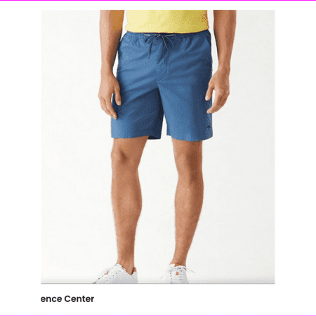 TOMMY BAHAMA Oceanside Poplin Elastic-Waist 8-Inch Shorts SIZE M