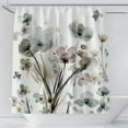 thumbnail image 3 of Flowers Shower Curtain Modern Floral Shower Curtains Set Cream White Grey Boho Botanical Farmhouse Fabric Shower Curtains Waterproof 72 x 72 Inches with 12 Pieces Hooks for Home Hotel Bathroom, 3 of 6