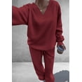 thumbnail image 4 of Conjunto Coordinado PRETTYGARDEN Cuello en V Suelto Rojo Vino Talle S, 4 of 6