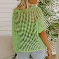 thumbnail image 5 of Womens Tops Blouses Neck Short Sleeve Sweater Crochet Knit Pullover Cover Up Beach Vacation Clothes For Women, 5 of 6