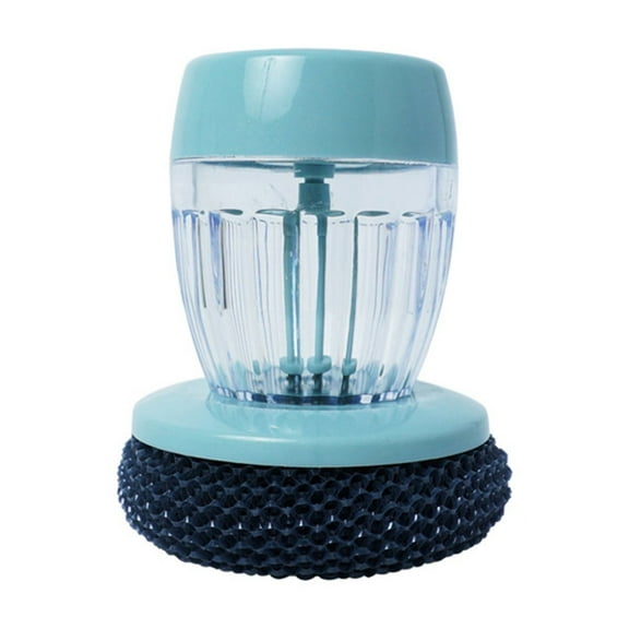 Harlier Dish Scrub Brush with Soap Dispenser, Kitchen Palm Brush for Pot Pan Sink Cleaning, Tableware Kitchen Scrubber with PET Replacement Balls