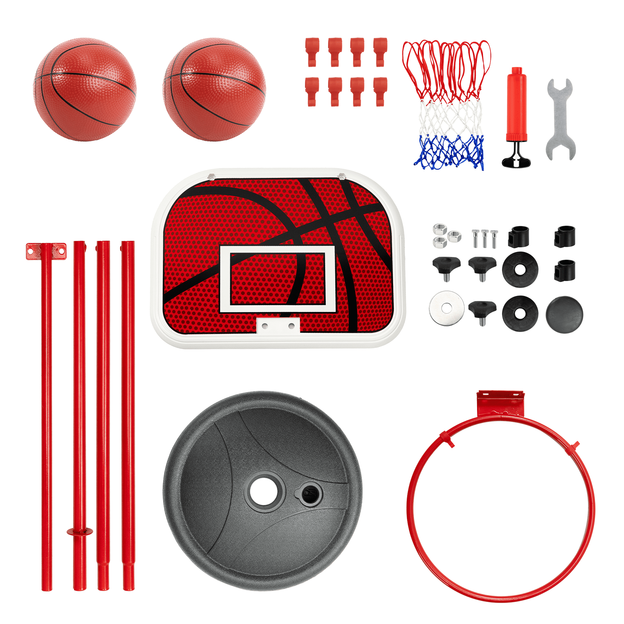 SaveJoy Kids Basketball Hoop with Stand, Adjustable Height Hoop for Age 2-5-8, Height 3.45-5.87 ft, Kids Outdoor Toys