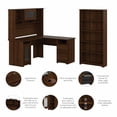 thumbnail image 4 of Bush Furniture Cabot L Shaped Desk with Hutch & Bookcase in Modern Walnut, 4 of 10