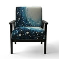 thumbnail image 4 of Designart "Blue White Mid Century Minimalist Rain I" Teal Abstract Collages Upholstered Accent Chair - Modern Arm Chair For Bedroom, 4 of 5