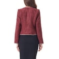 thumbnail image 3 of INSPIRE CHIC Women's Plaid Tweed Open Front Office Short Blazer, 3 of 5