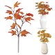 thumbnail image 4 of ZOELNIC - Paquete de 4 ramas artificiales de arce con hojas de otoño falsas, plantas para decoración de exteriores, hogar y Acción de Gracias, color amarillo, 4 of 4