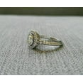thumbnail image 2 of Blue Jewelry 1.9 Ct Moissanite Round Cut Diamond Wedding Rings - 14K White Gold Plated Rings for Gifts - Elegant Vintage Inspired Octagon Halo Milgrain Style Rings - Beautiful Jewelry, 2 of 7