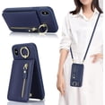 thumbnail image 4 of iPhone Xs Case for Women with Card Holder, iPhone Xs Phone Case with Strap,iPhone X Crossbody Lanyard Cases with Credit Card Slots Kickstand with Ring Holder Stand Case,5.8 Inch,Blue, 4 of 13
