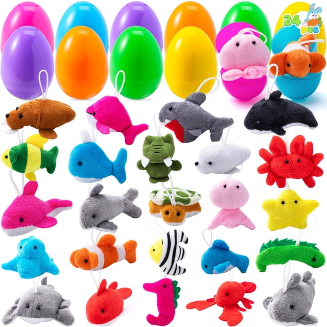 Huevos de Pascua prellenados JOYIN 24 Pcs con juego de peluche de animales marinos