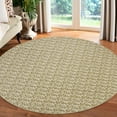 thumbnail image 3 of Geetinfly 4*4FT Area Rugs round 1150Gsm 100% Polyester Rug 350Gsm Pile Weight Pearl Pile Washed Back Folding Simulation Printed Carpet - Modern - Herringbone Imitation Linen Camel tone, 3 of 8
