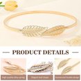 thumbnail image 3 of ZYNERY 2Pcs Gold Belt Chain for Women, Elastic Gold Thin Belt, Metal Chain With Interlock Buckle., 3 of 7