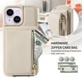thumbnail image 3 of Dteck for iPhone 15 Case with RFID Blocking Card Holder, iPhone 15 Crossbody Wallet Case Shockproof Purse PU Leather Protective Back Cover,White, 3 of 9