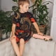 thumbnail image 4 of Balery Fiery Floral Pattern Conjunto de Pijama Infantil de Manga Corta con Estampado – Ropa de Dormir de Algodón Suave-Large, 4 of 6
