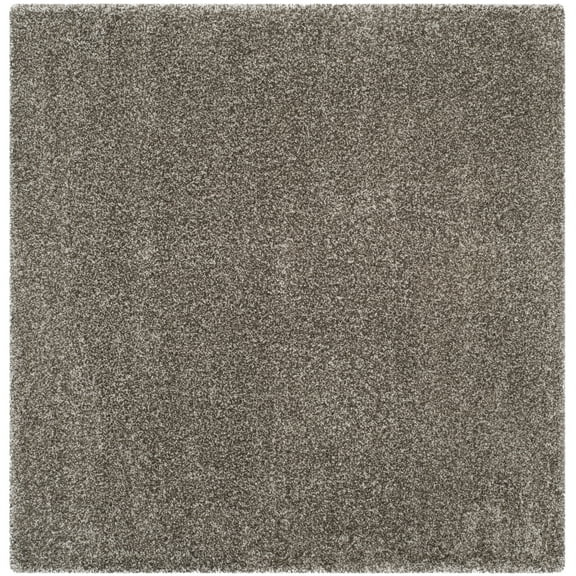 SAFAVIEH Milan Harlow Solid Plush Shag Area Rug, Grey, 5'1" x 5'1" Square