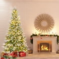 thumbnail image 1 of Gymax 7.5ft Artificial Christmas Tree Hinged Xmas Tree w/ 1135 Branch Tips 470 Lights, 1 of 10
