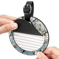 thumbnail image 2 of Tree 2pcs PU Leather Round Bag Tags with Privacy Cover and Name ID Tag - Suitcase Tags for Travel Luggage, Handbags, Backpacks, School Bags, 2 of 6