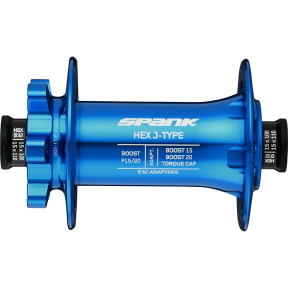 Spank HEX J-TYPE Boost F15/20 Front Hub Blue Oversized Bearings