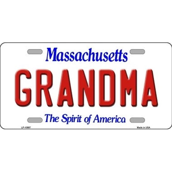 Smart Blonde LP-10997 6 x 12 in. Grandma Massachusetts Novelty Metal Vanity License Plate Tag