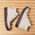 thumbnail image 4 of Ankle Boots for Women Fashion Stitching Leather Soft Sole Antislip Lace up Fall Booties Casual Round Toe Walking Shoes White Size 8, 4 of 6