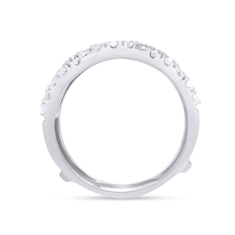 1/3Ct Real Diamond Solitaire Enhancer Ring Guard Wrap 10k White Gold 1/3Ct Real Diamond Solitaire Enhancer Ring Guard Wrap 10k White Gold