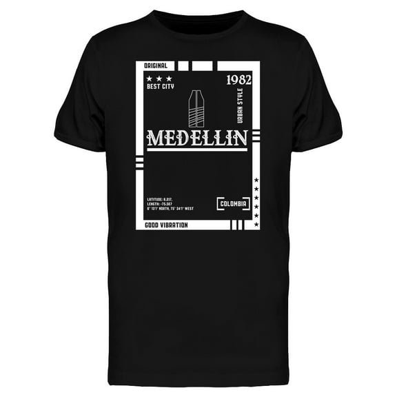 Medellin Best City Design T-Shirt Men -Image by Shutterstock, Male 3X-Large