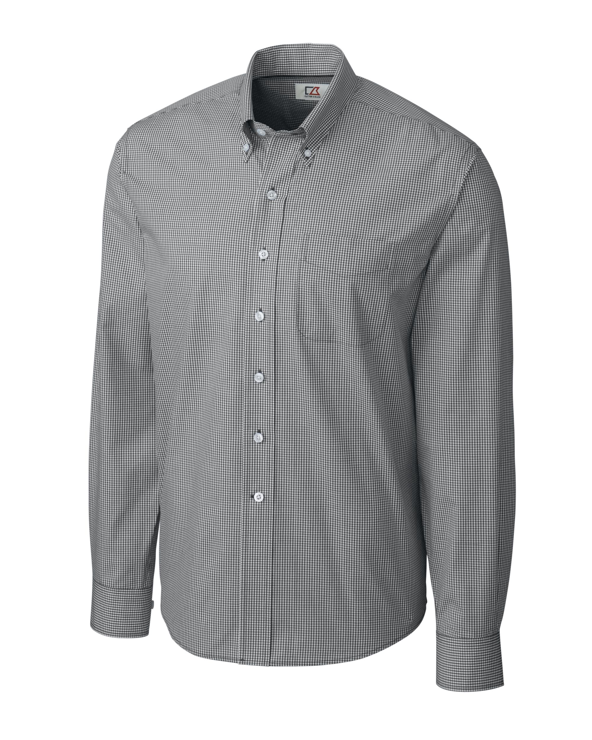 Men's Big and Tall Long sleeve Epic Easy Care Gingham, Charcoal - XXXL - image 1 of 2