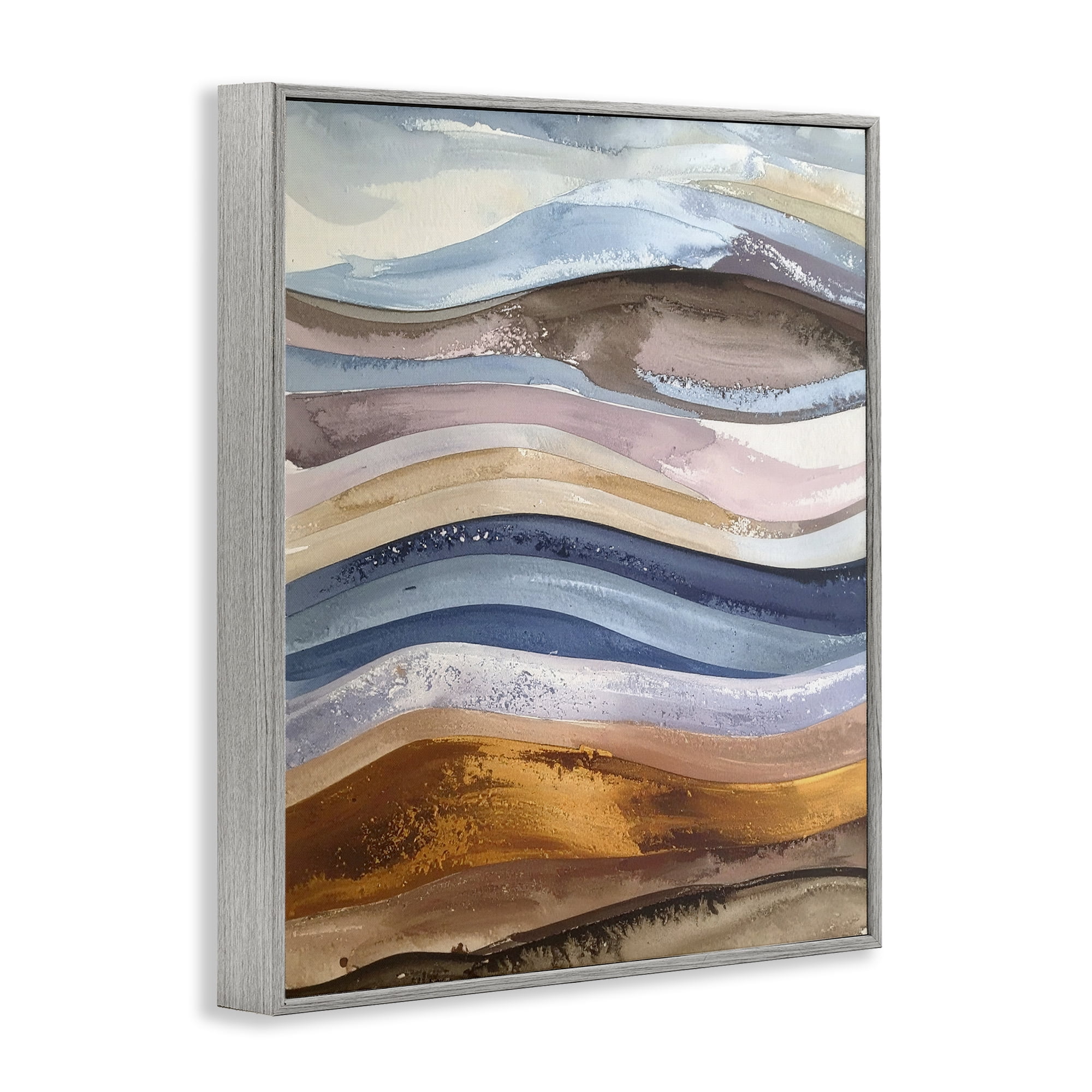 Stupell Industries Ocean Flow Layers Gray Framed Giclee Art, design by Alonza Saunders