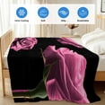 thumbnail image 4 of Pink Rose Cooling Blanket,Lightweight Breathable Summer Throw Blanket with Double Sided Cold Effect,Vintage Abstract Garden Flower Floral Black Picnic Blankets Bed Sheet for Hot Sleepers 50"x60", 4 of 8
