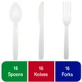 thumbnail image 3 of (1 pack) Great Value Disposable Compostable Biopolymer Cutlery, Residential Single Use, White, Set 48 Pack, 3 of 9
