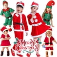 thumbnail image 2 of Conjunto de vestido rojo de Navidad para niños, traje de Papá Noel, ropa de fiesta, Año Nuevo, 2 of 5