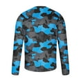 thumbnail image 4 of YUGYXL Mens Shirts Long Sleeve Casual Stylish Print Workout Crewneck Sweatshirts Loose Fit Camo Pullover Tees Blue M, 4 of 5
