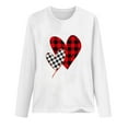 thumbnail image 2 of tklpehg Womens Long Sleeve Valentines Day Shirt Heart Print Crewneck Graphic Tees Lightweight Comfortable Blouse Long Sleeve Shirts Womens Tops Fashion Leisure Tops White XXXL, 2 of 4