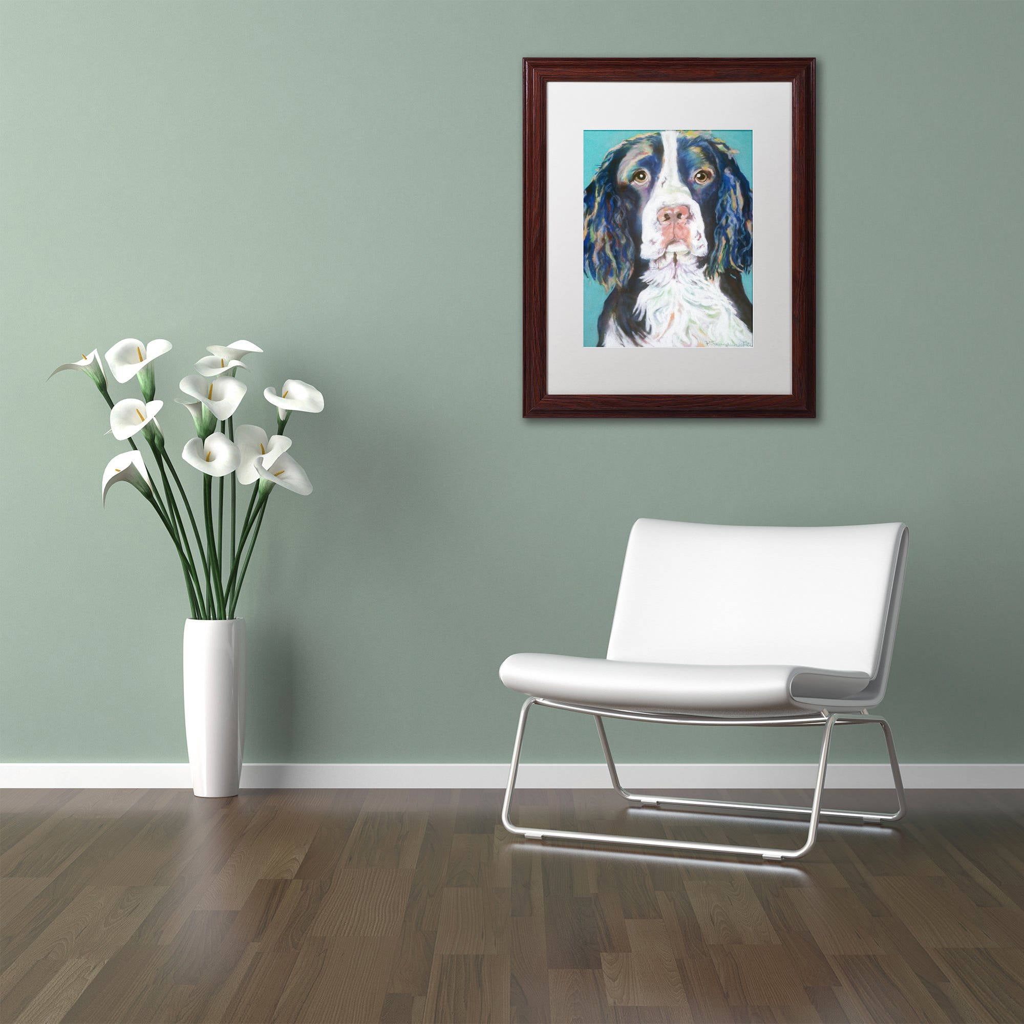Trademark Fine Art "Dodger" Canvas Art by Pat Saunders-White, White Matte, Wood Frame