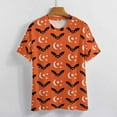 thumbnail image 6 of T Shirt For Men Halloween Orange Black Bats Novelty T-Shirts Short Sleeve Graphic Tops Hot Summer Ka, 6 of 6
